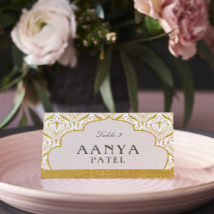 Art Deco Gold Mundap Arch Wedding Escort Name Place Card