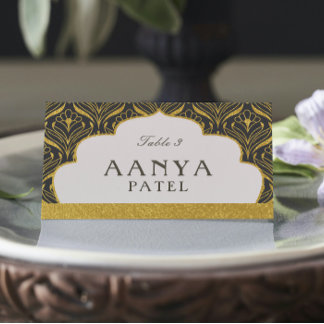 Art Deco Gold Mundap Arch Wedding Escort Name Place Card