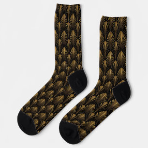 Art Deco Gold Pattern — Elegant Vintage Geometric  Socks