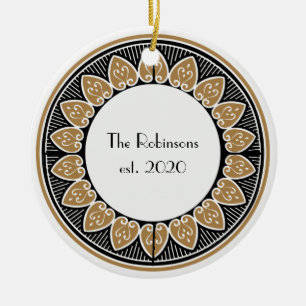 Art Deco Gold Posh Wedding Ceramic Tree Decoration