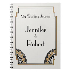 Art Deco Gold Posh Wedding Journal