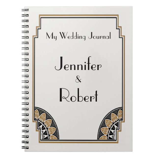 Art Deco Gold Posh Wedding Journal (Front)