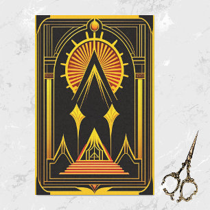 Art Deco Gold Red Black Artwork Tissue Paper