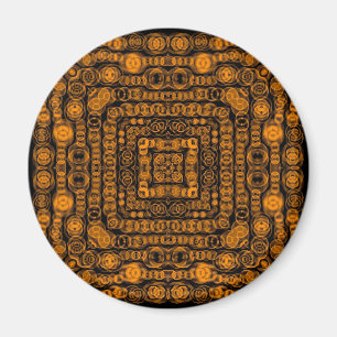 Art Deco Gold Retro Squares Abstract Art Magnet
