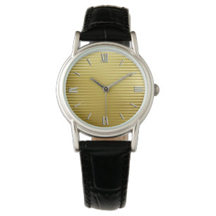 Art Deco Gold Satin Stripes Watch