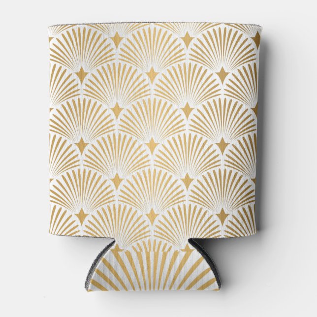 Art Deco: Gold-White Elegance. Can Cooler (Front)