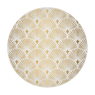 Art Deco: Gold-White Elegance. Cutting Board
