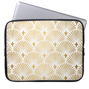 Art Deco: Gold-White Elegance. Laptop Sleeve