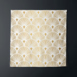 Art Deco: Gold-White Elegance. Tapestry<br><div class="desc">Art Deco Pattern. Seamless white and gold background. Metallic shells or scales lace ornament. Minimalistic geometric design. Vintage lines. 1920-30s motifs. Luxury vintage wedding decoration Roaring 20s Art: Metallic Shells and Geometric decor. Art Deco Elegance: Metallic Shells and Vintage Lines. pattern, deco, gold, geometric, seamless, background, texture, steampunk, fan, leaves,...</div>
