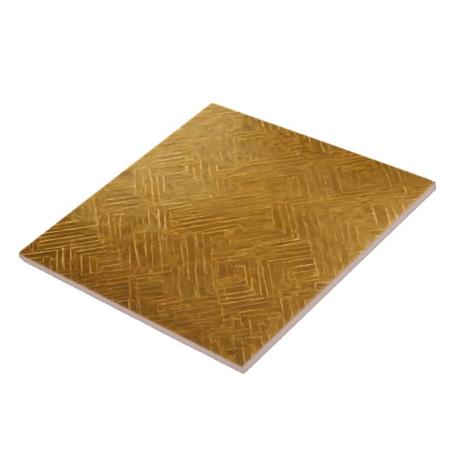 Art Deco Gold White Vintage Trendy Collection Tile (Side)