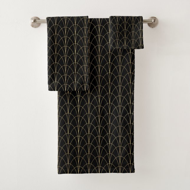 Art Deco Golden Arches Bath Towel Set (Insitu)