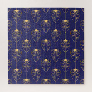 Art Deco golden floral: elegant. Jigsaw Puzzle