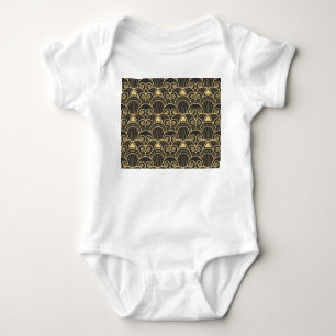 Art Deco: Golden Geometric Tiles. Baby Bodysuit