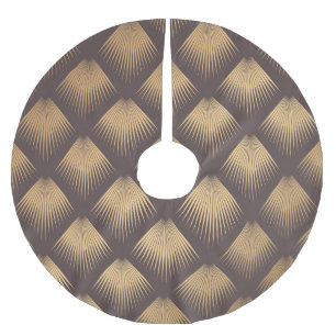 Art Deco Golden: Minimalistic Seamless Brushed Polyester Tree Skirt