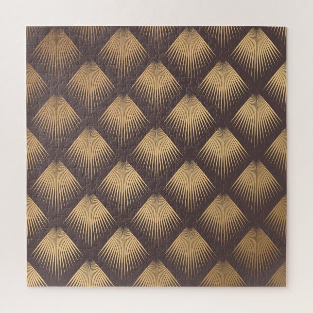 Art Deco Golden: Minimalistic Seamless Jigsaw Puzzle (Vertical)