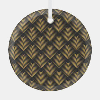 Art Deco: Golden Squares, Corner Wallpaper. Glass Tree Decoration
