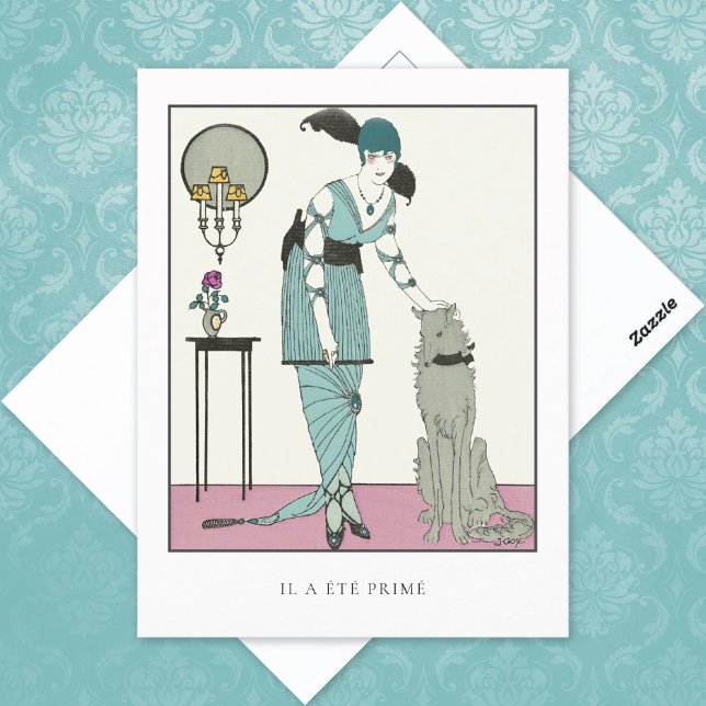 Art Deco Gose Dog Vintage Fashion Postcard (Creator Uploaded)