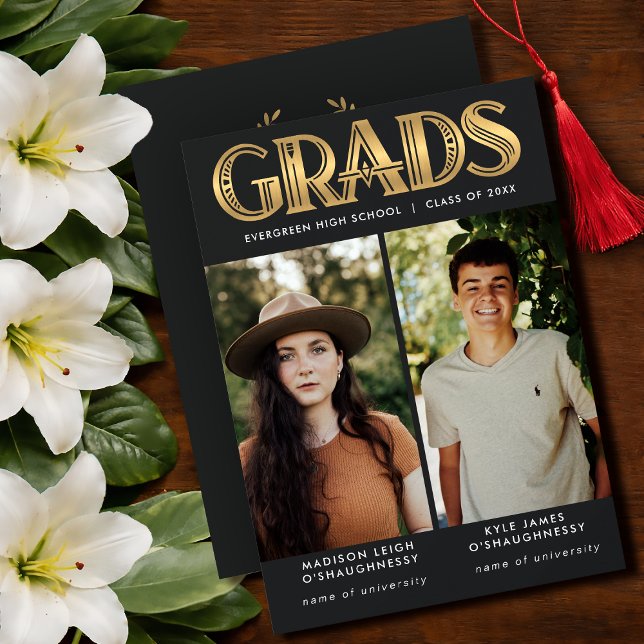 Art Deco GRADUATES 2 Photo Announcement (Creator Uploaded)