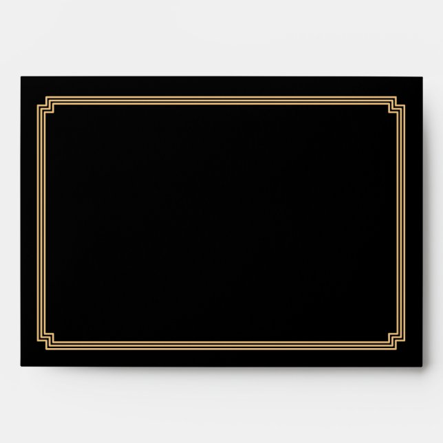 Art Deco Great Gatsby Black A7 Wedding Envelopes (Front)