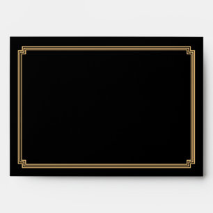 Art Deco Great Gatsby Black Wedding Envelopes A7
