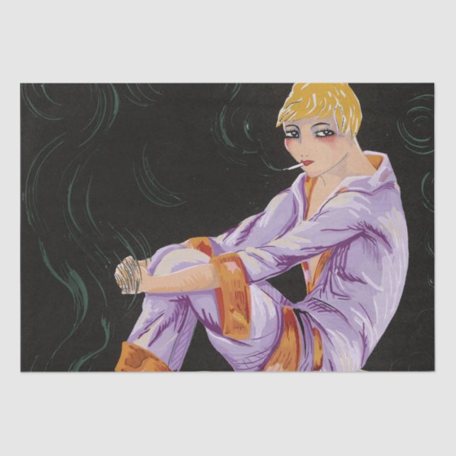 Art Deco Great Gatsby Flapper Art Artwork Tissue Paper (Front)