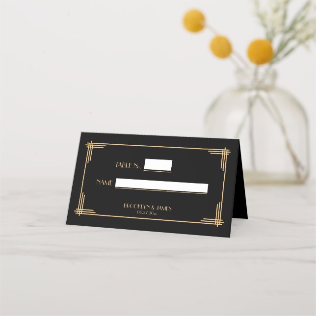 Art Deco Great Gatsby Number Place Cards (Front)