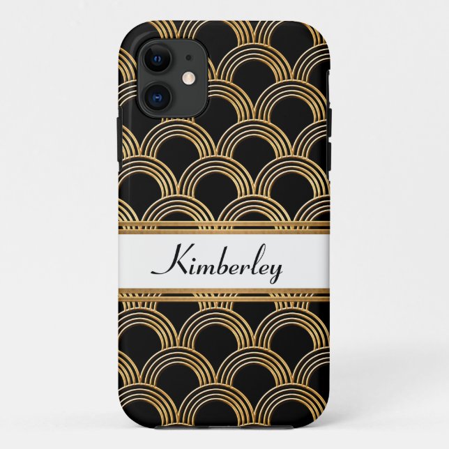 Art Deco Great Gatsby Style Shell Faux Gold Case-Mate iPhone Case (Back)