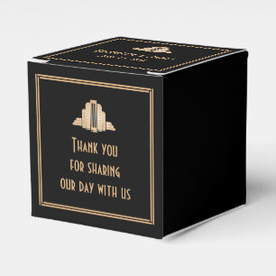 Art Deco Great Gatsby Thank You Wedding Favour Box