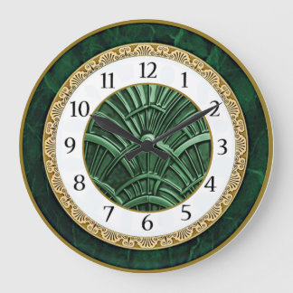Art Deco Green Large Clock