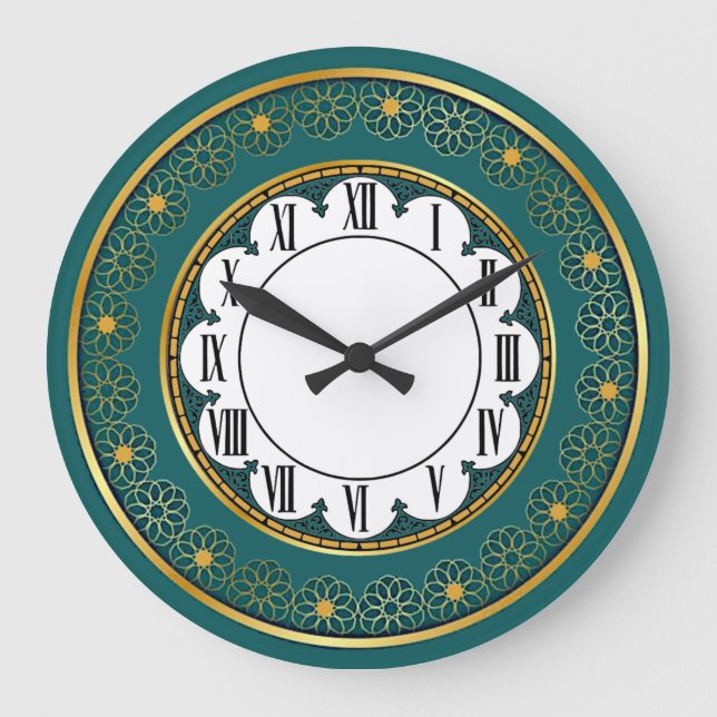 Art Deco Green Large Clock (Front)