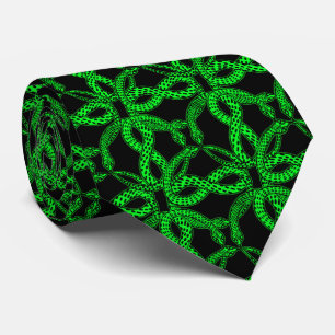 Art Deco Green Snake Pattern Tie