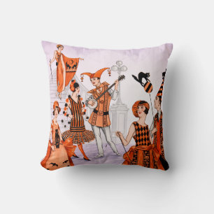 Art Deco Halloween Illustration – Vintage 1920s Cushion