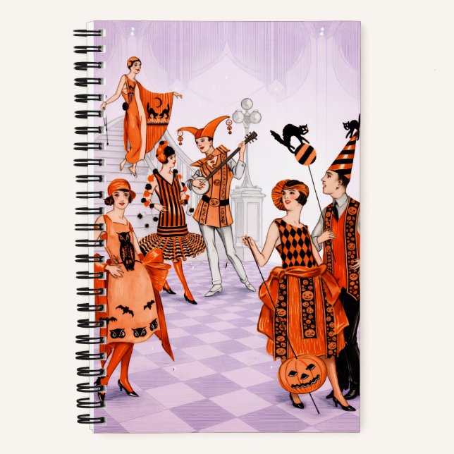 Art Deco Halloween Illustration – Vintage 1920s Notebook (Front)