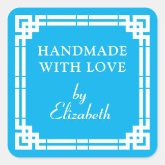 Art Deco Handmade With Love Square Sticker