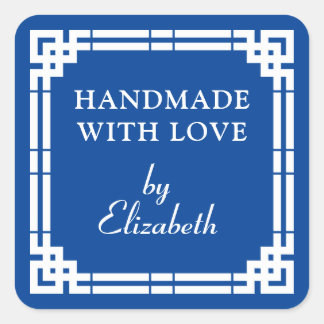 Art Deco Handmade With Love Square Sticker