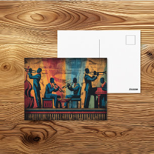 Art Deco Harlem Renaissance Jazz Band Art Postcard