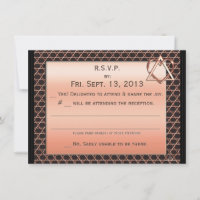 Art Deco Heart & Soul Copper Jewish Wedding Reply