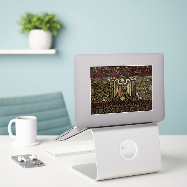 Art Deco Heritage Flag | Spain I Classic Decal (Laptop On Desk)