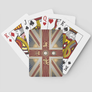Art Deco Heritage Flag United Kingdom Playing Cards