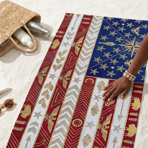 Art Deco Heritage Flag   United States Beach Towel