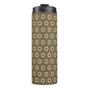 Art Deco hexagonal seamless vintage wallpaper patt Thermal Tumbler