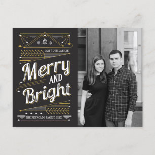 Art Deco Holiday Photo Postcard