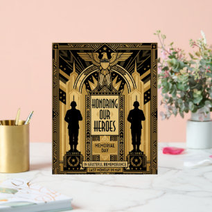 Art Deco Honoring Our Heroes Memorial Day Acrylic Sign