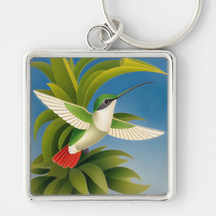 Art Deco Hummingbird Keychain