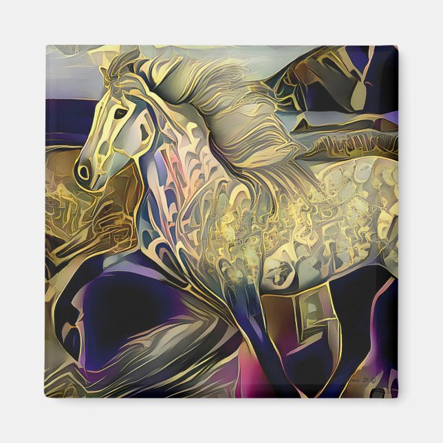 Art Deco Icelandic Horse Magnet (Front)