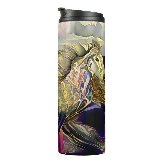 Art Deco Icelandic Horse Thermal Tumbler (Rotated Right)
