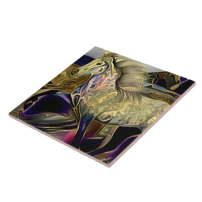 Art Deco Icelandic Horse Tile (Side)