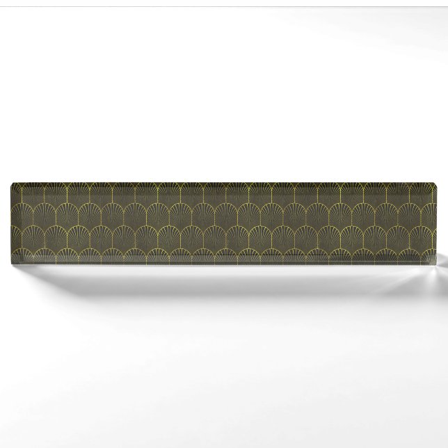 Art Deco In Gold And Black Nameplate (Front)