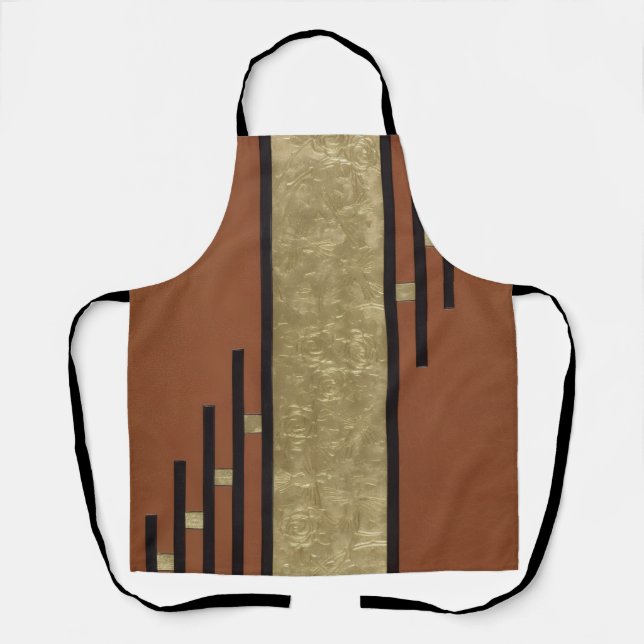 Art Deco In Gold And Tan Apron (Front)