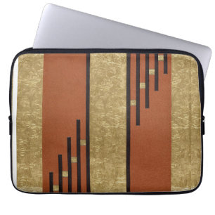 Art Deco In Gold And Tan Laptop Sleeve